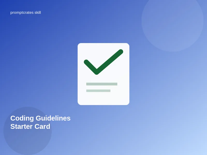 Coding Guidelines Starter Card