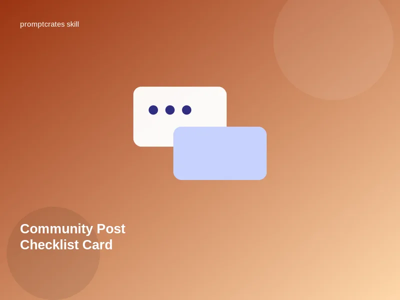 Community Post Checklist Card