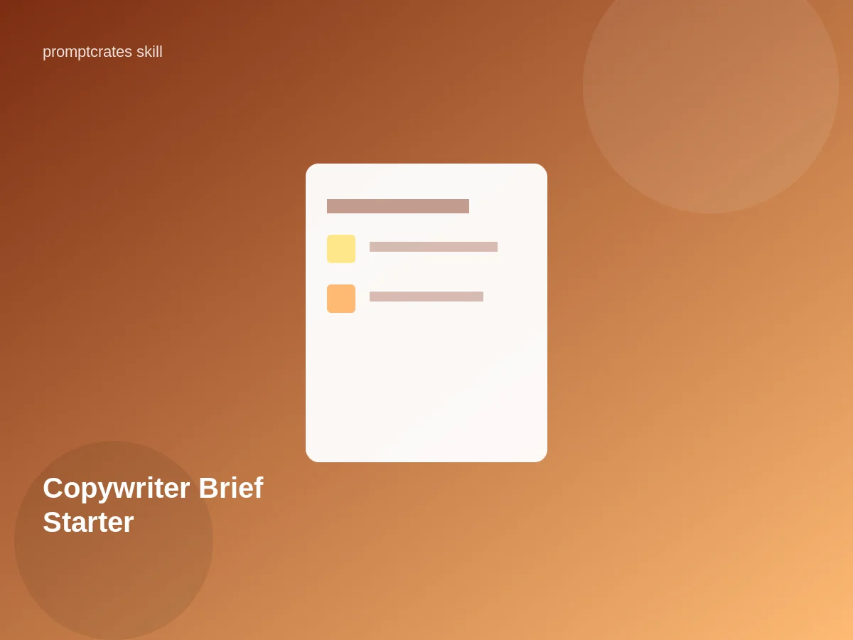 Copywriter Brief Starter