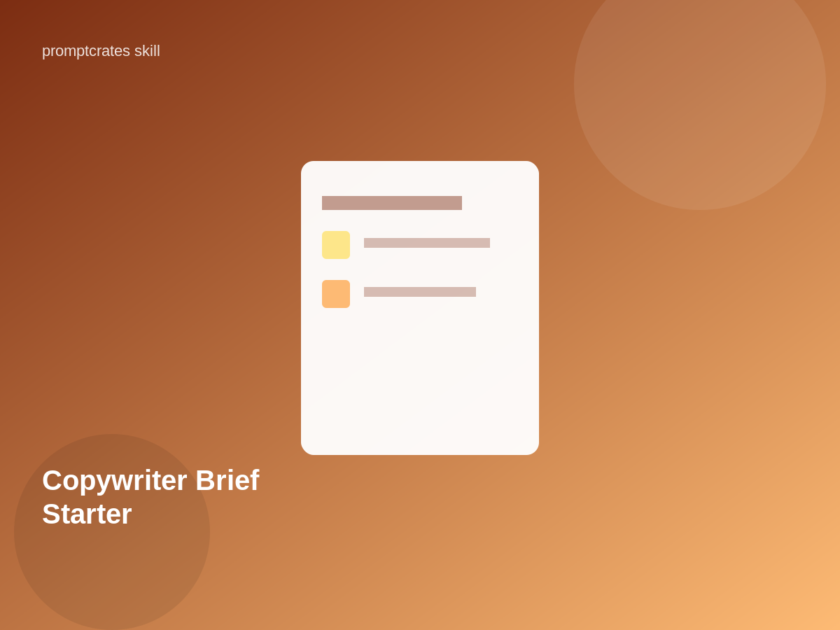 Copywriter Brief Starter