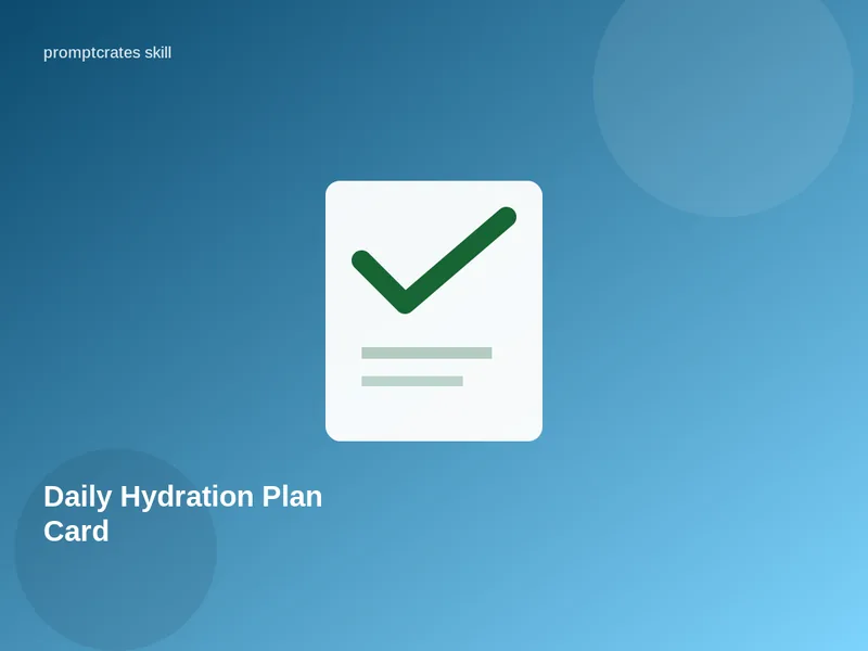 Daily Hydration Plan Card