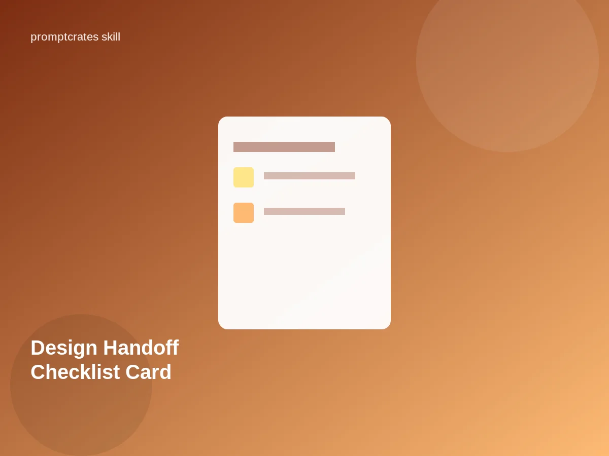 Design Handoff Checklist Card