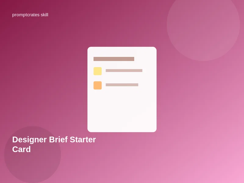 Designer Brief Starter Card