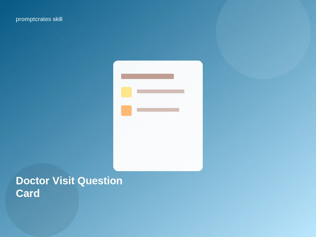 Doctor Visit Question Card