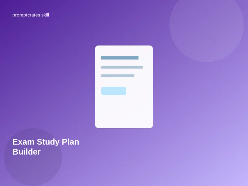 Exam Study Plan Builder
