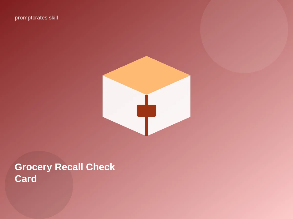 Grocery Recall Check Card