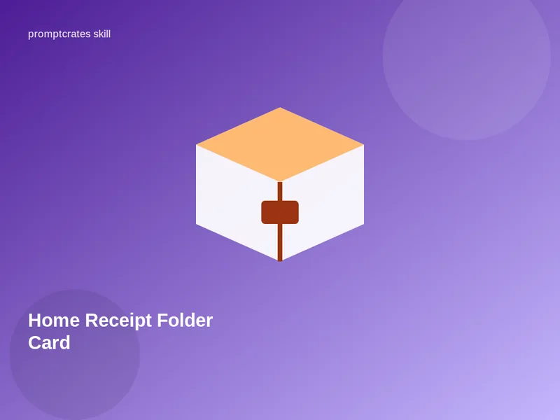 Home Receipt Folder Card