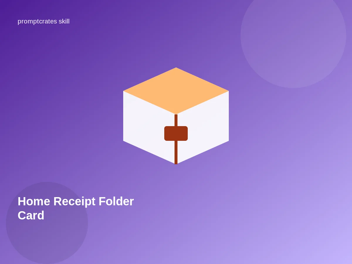 Home Receipt Folder Card