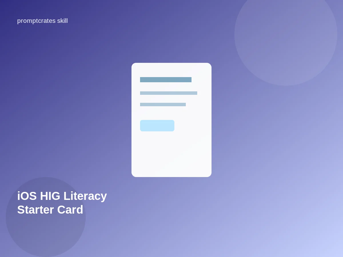 iOS HIG Literacy Starter Card