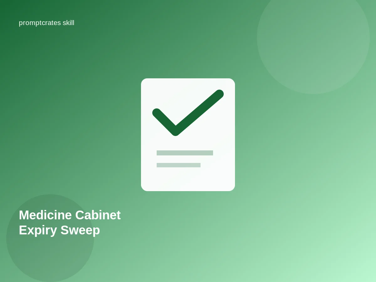 Medicine Cabinet Expiry Sweep