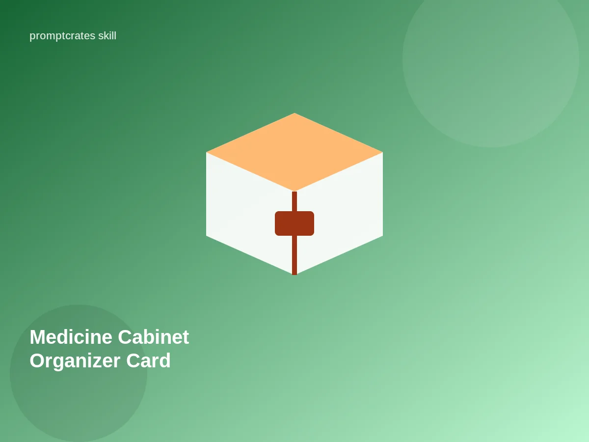 Medicine Cabinet Organizer Card