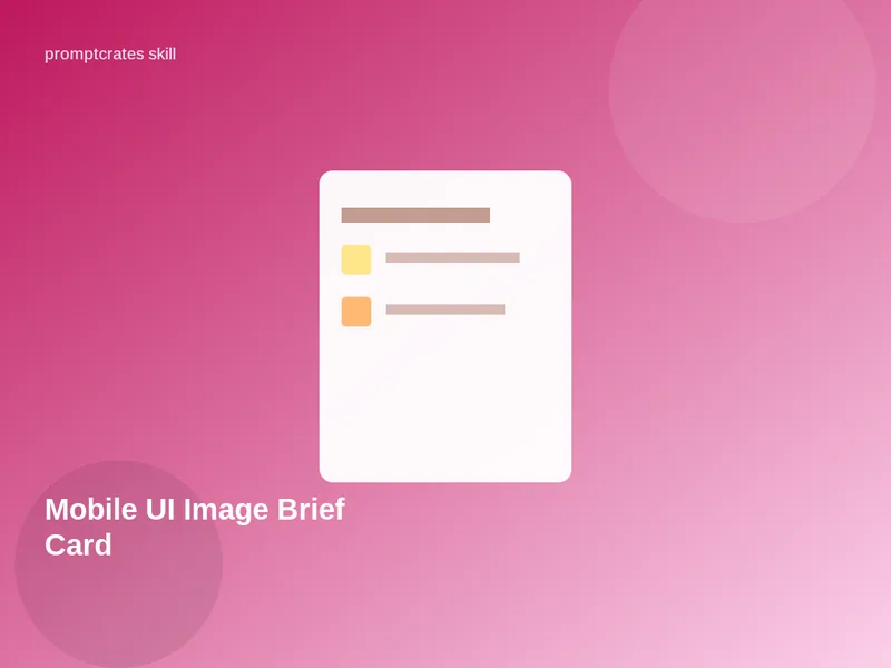 Mobile UI Image Brief Card