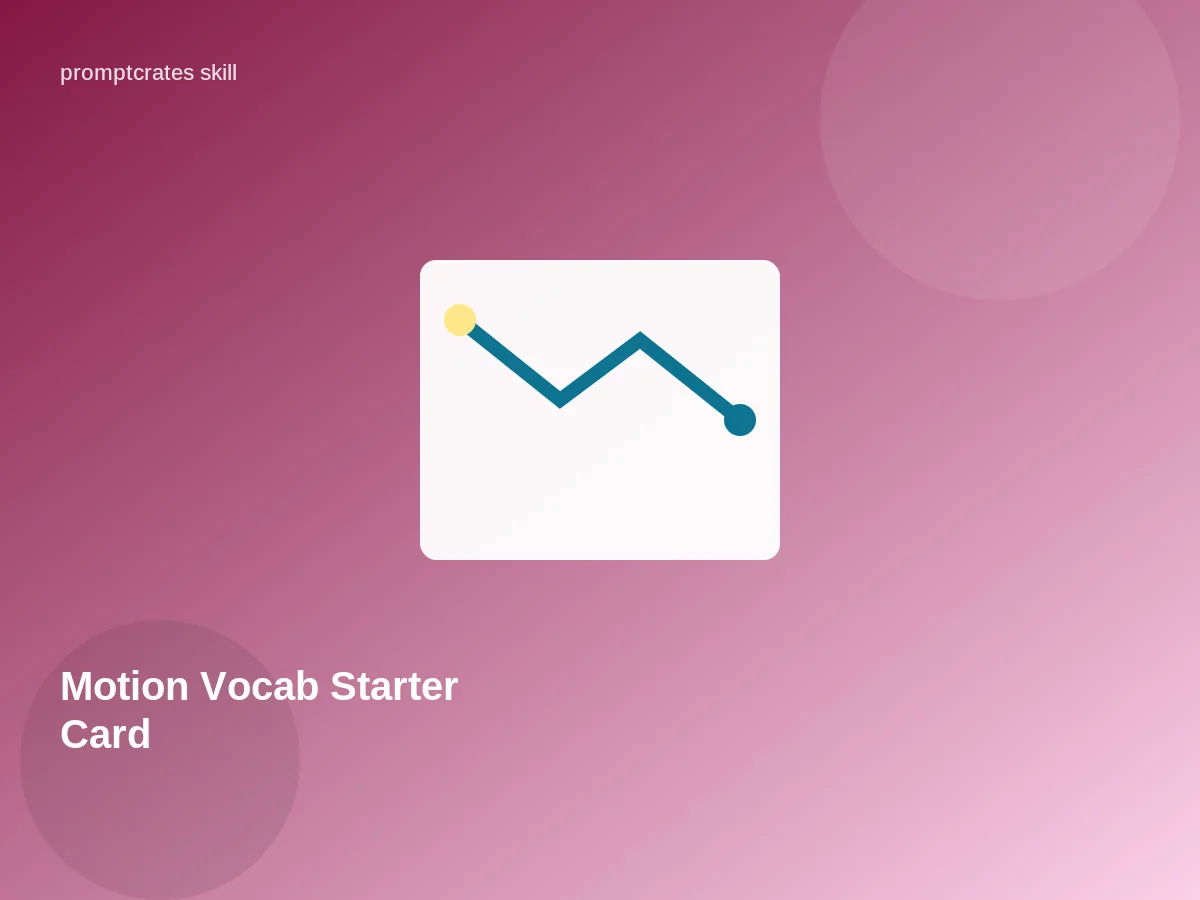 Motion Vocab Starter Card