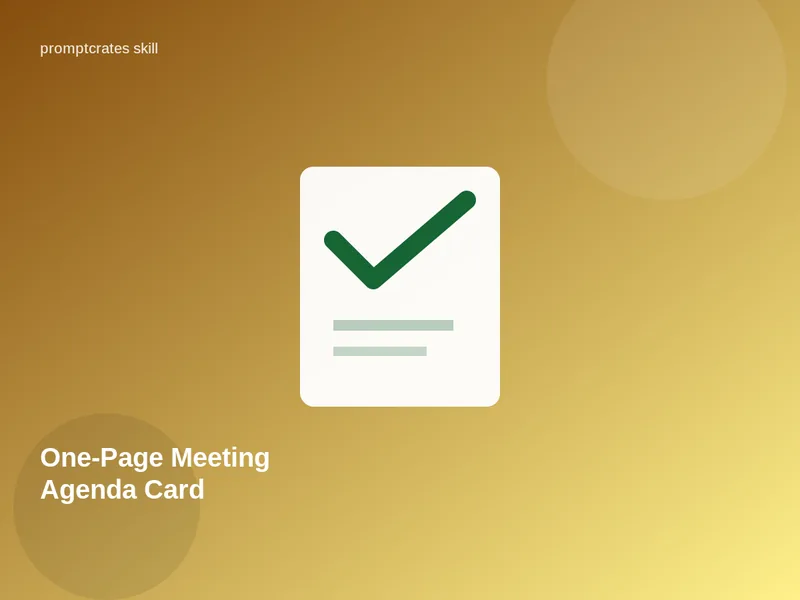 One-Page Meeting Agenda Card