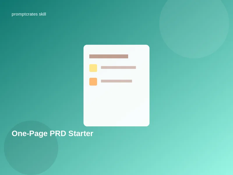 One-Page PRD Starter