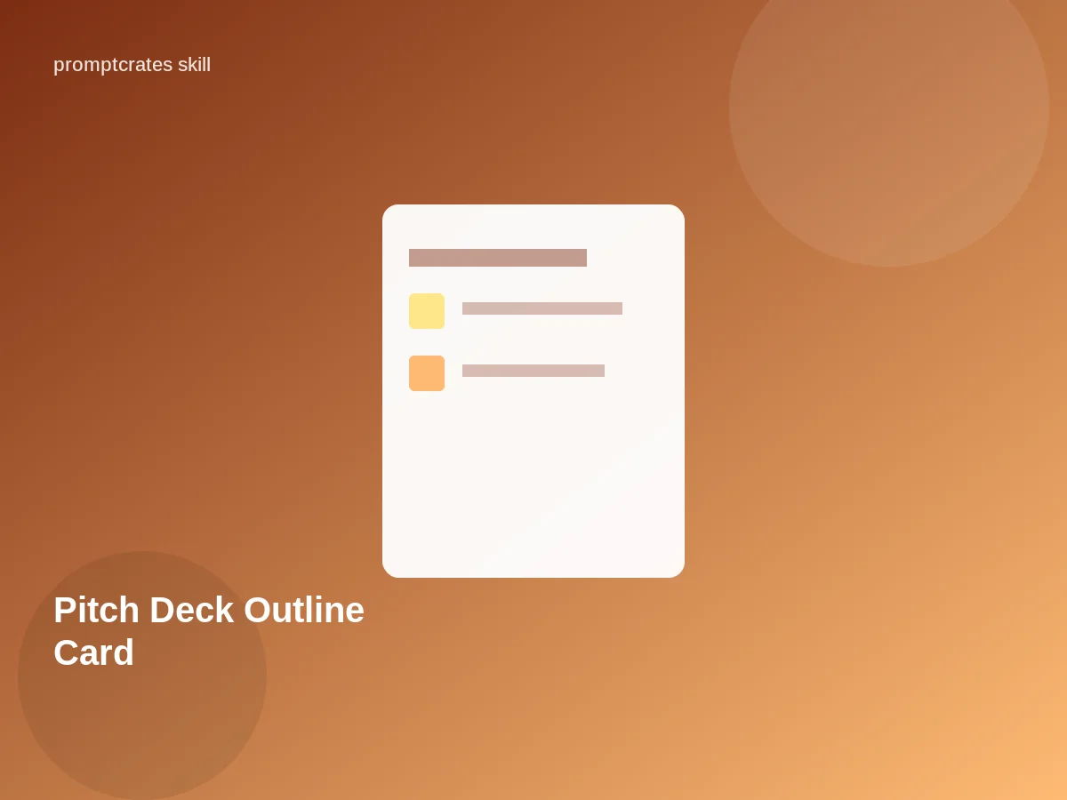 Pitch Deck Outline Card