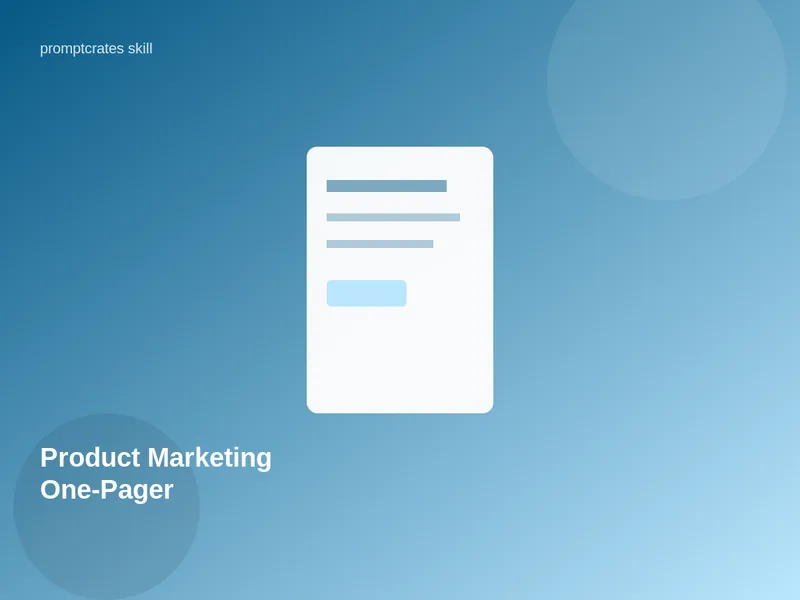 Product Marketing One-Pager