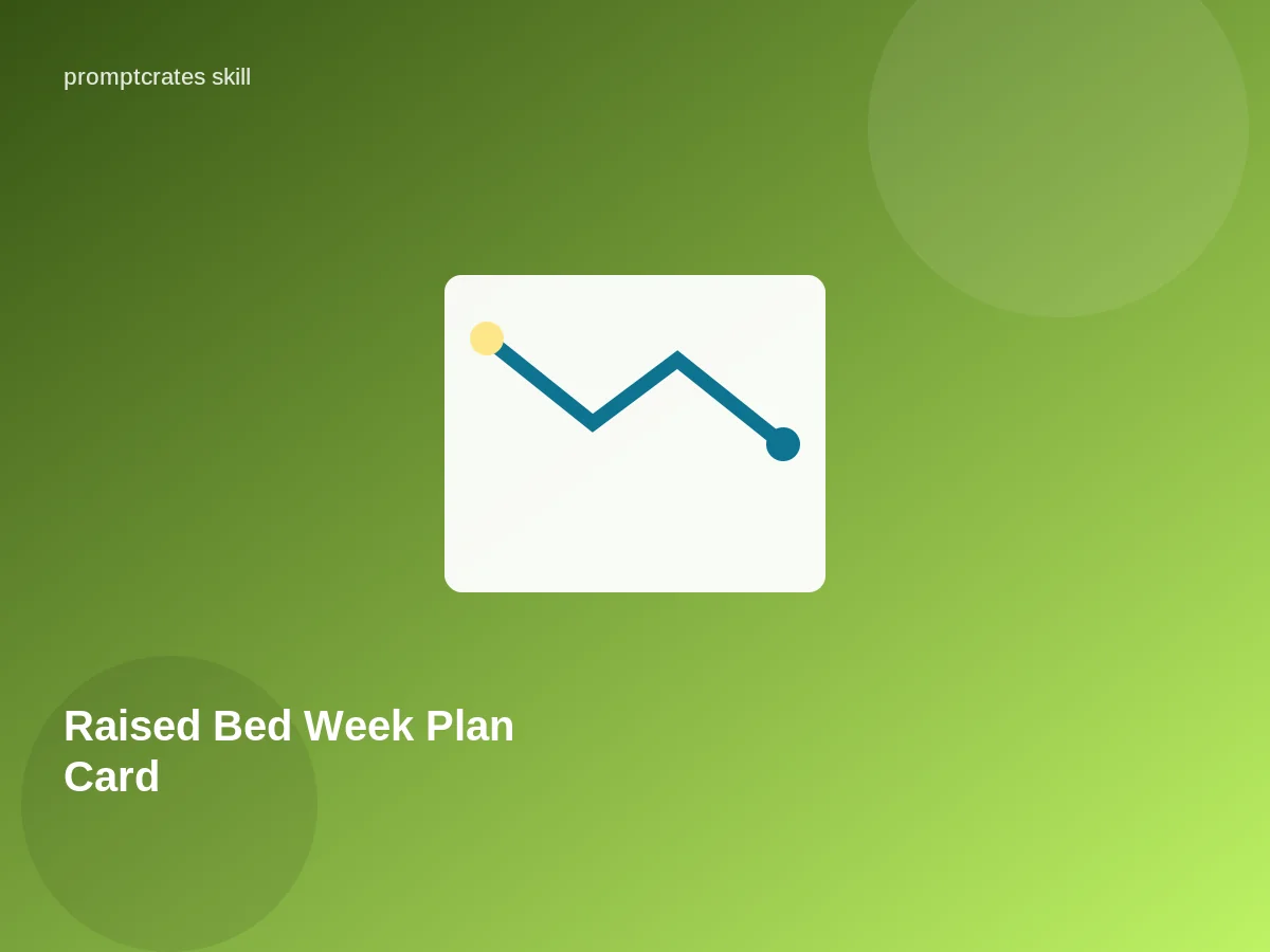 Raised Bed Week Plan Card
