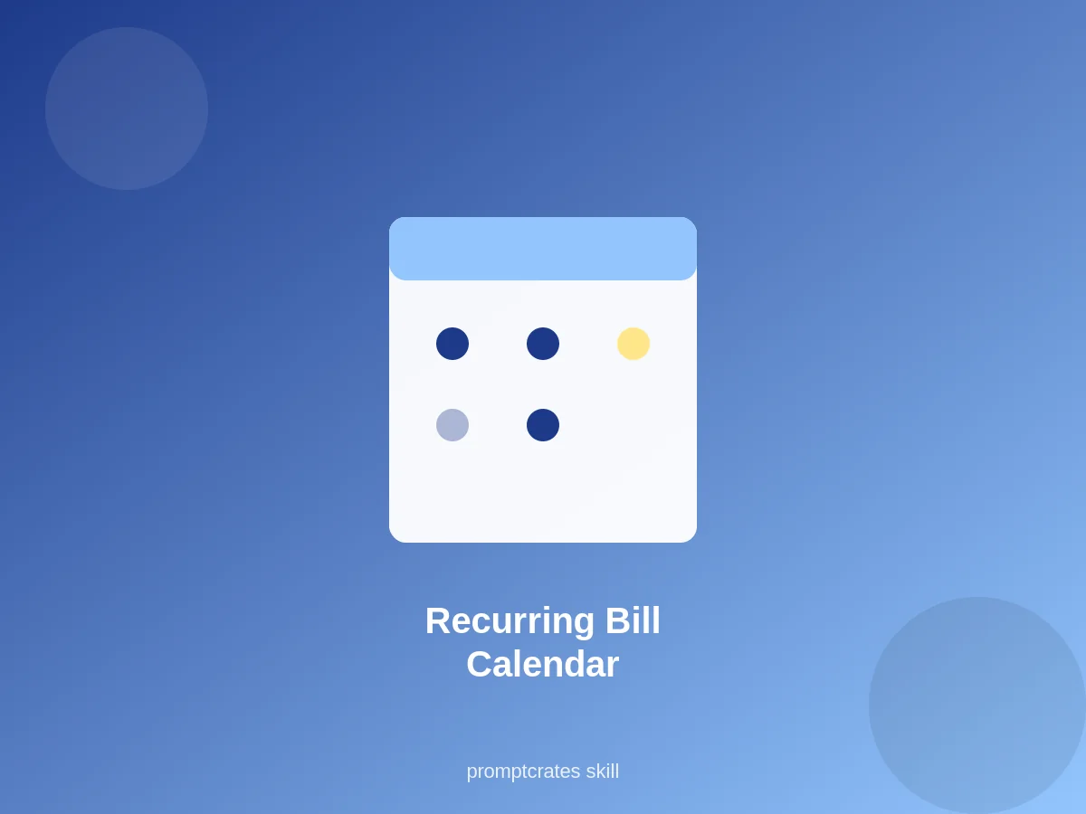 Recurring Bill Calendar