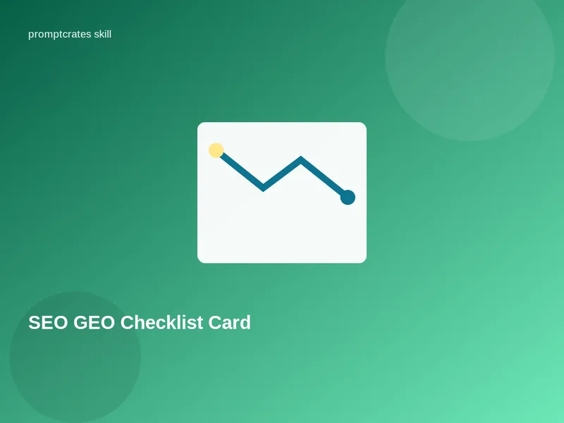 SEO GEO Checklist Card