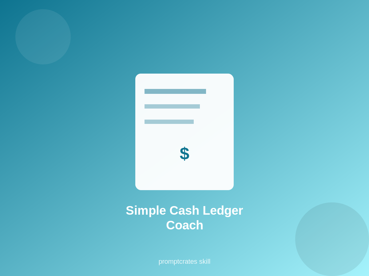 Simple Cash Ledger Coach