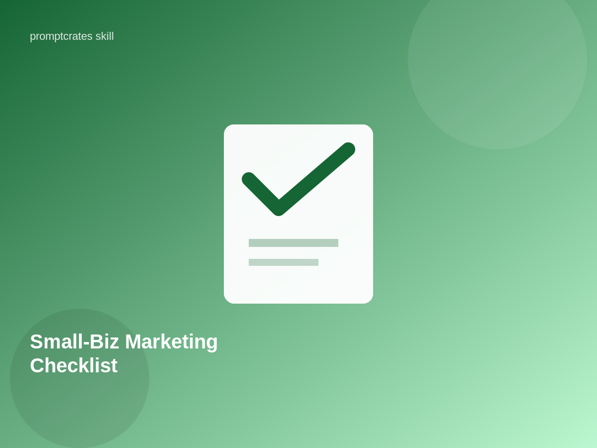 Small-Biz Marketing Checklist