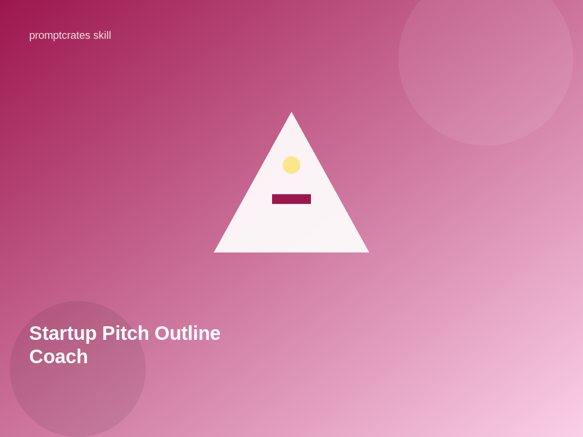 Startup Pitch Outline Coach