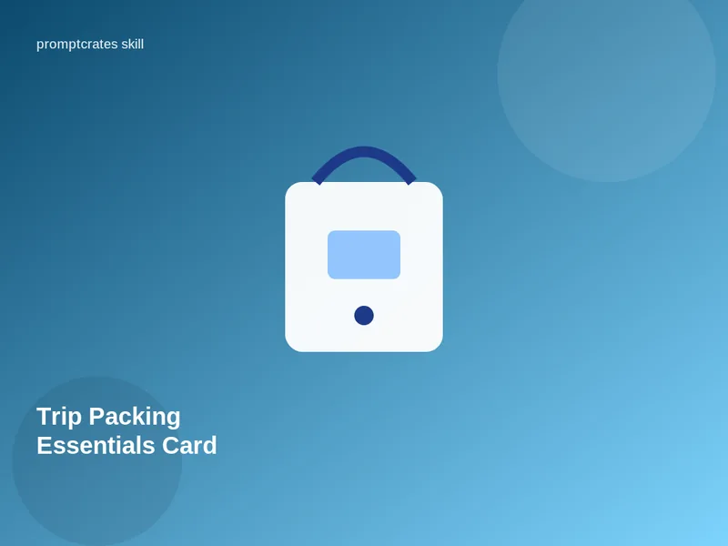 Trip Packing Essentials Card