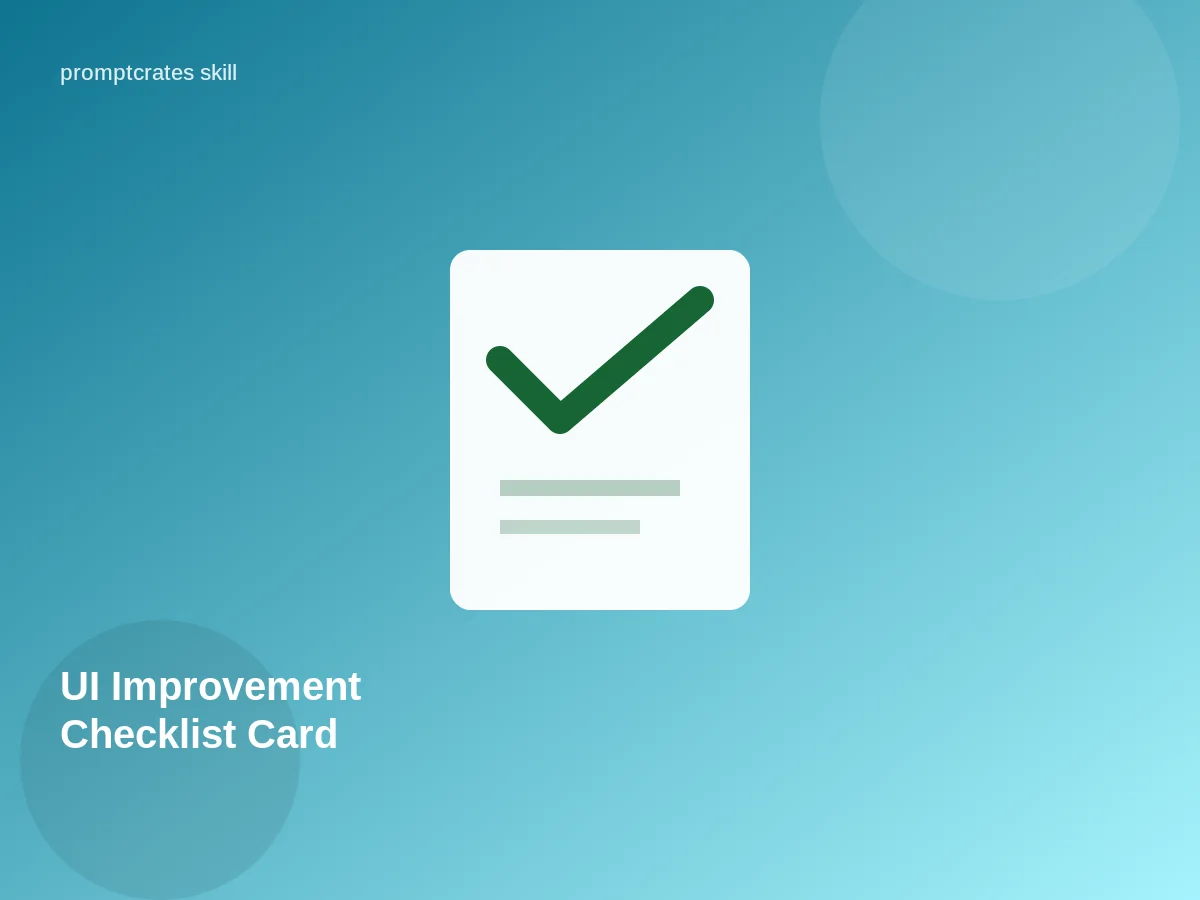 UI Improvement Checklist Card