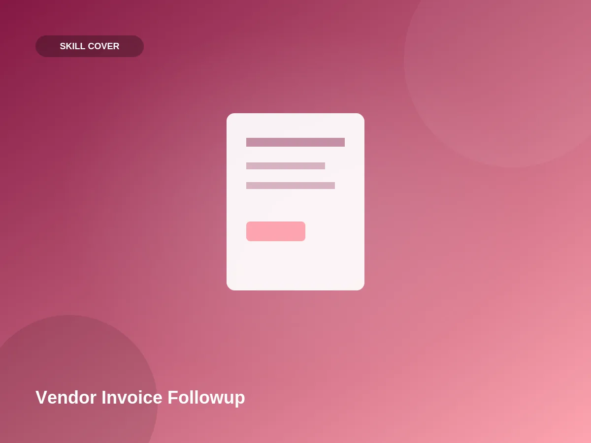 Vendor Invoice Followup