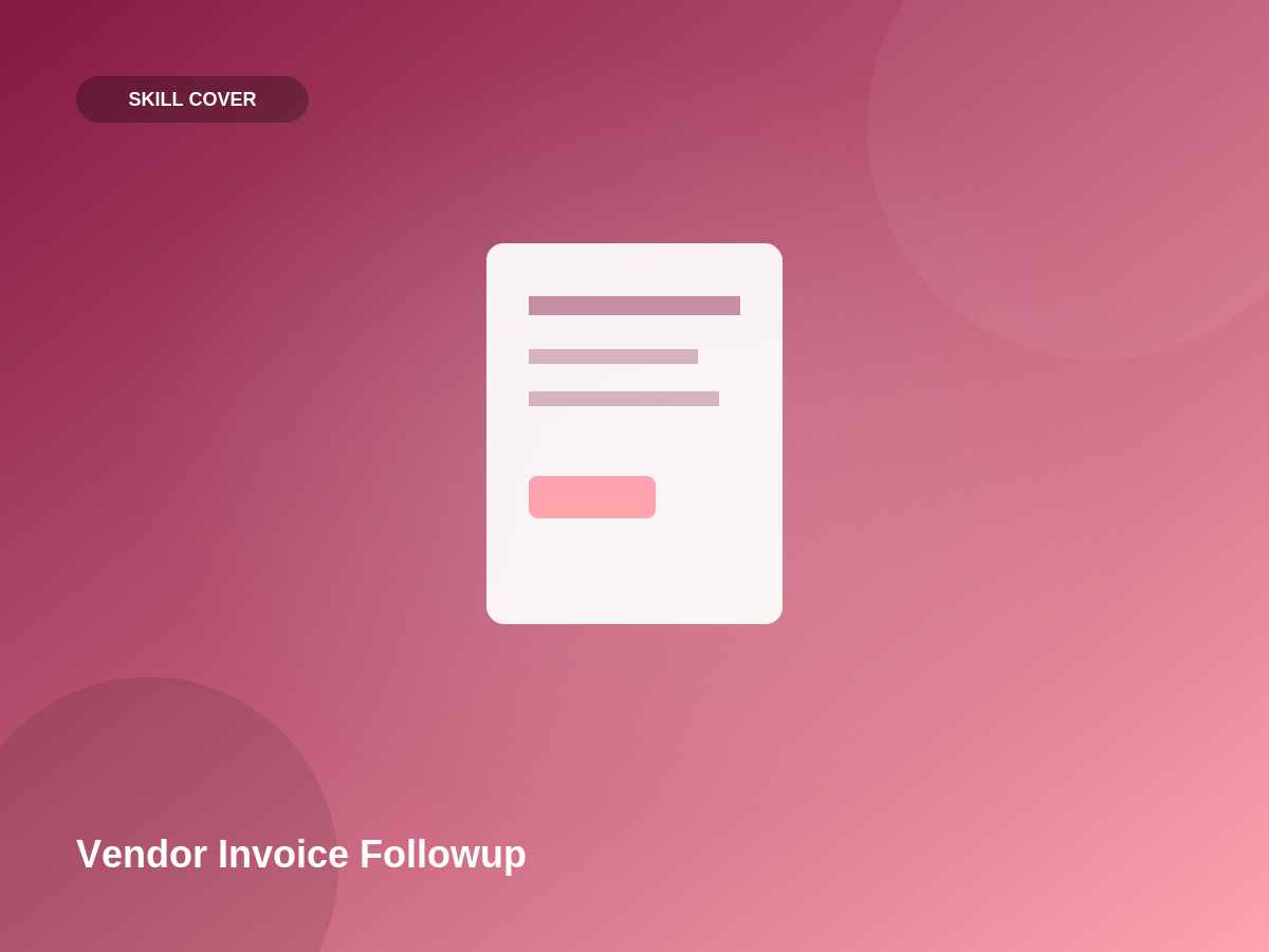 Vendor Invoice Followup