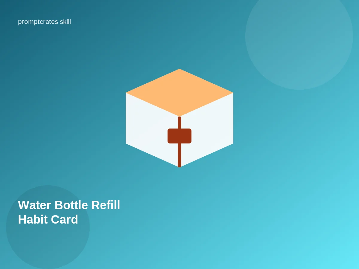 Water Bottle Refill Habit Card