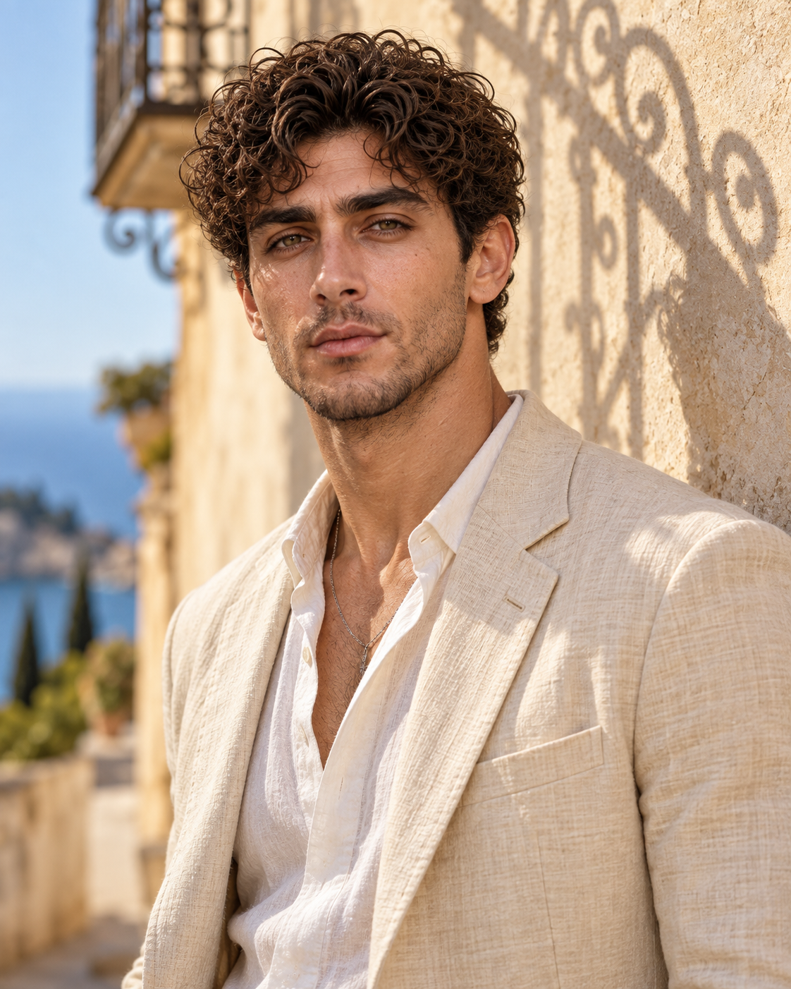 Mediterranean Linen Identity Portrait