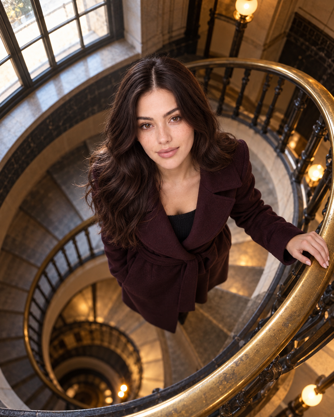 Overhead Spiral Staircase Portrait