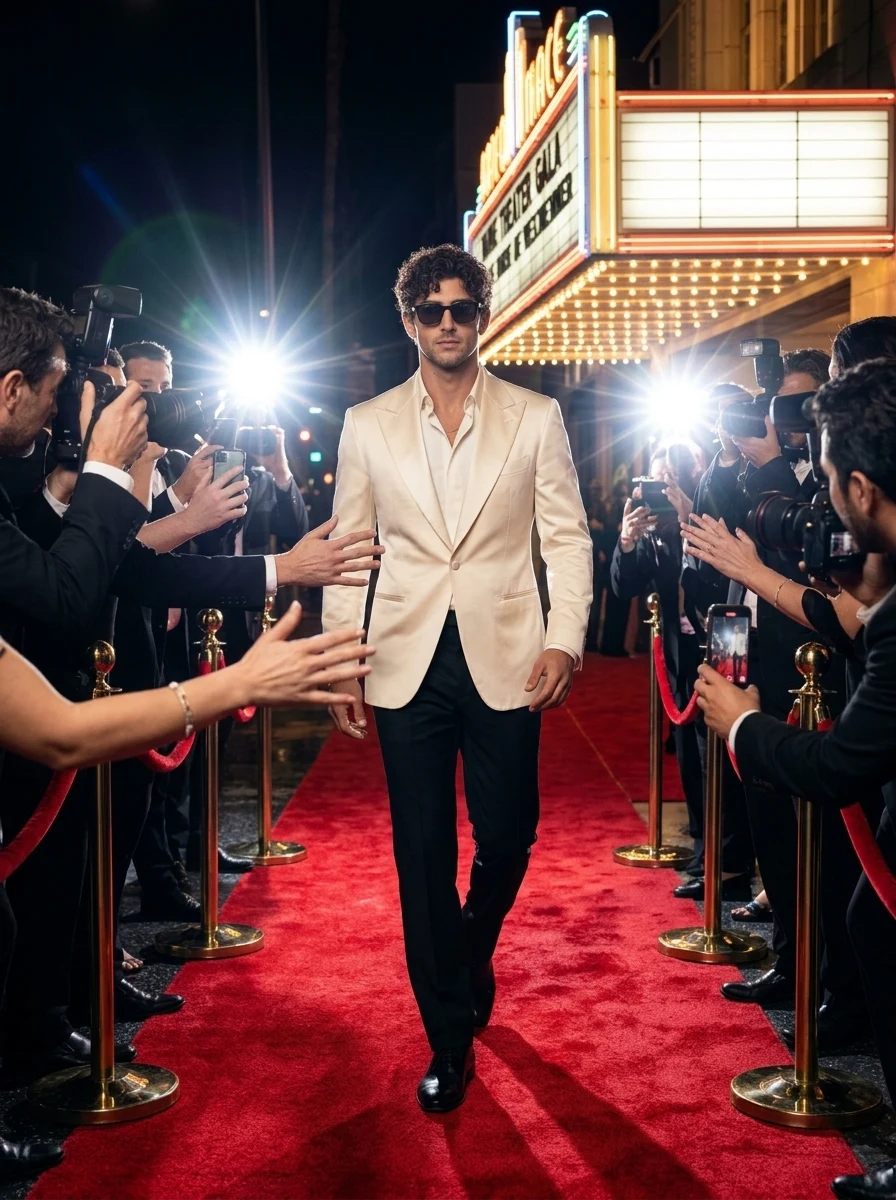 Gala Red Carpet Arrival: High-Glamour Premiere Paparazzi Prompt